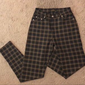 Black and brown plaid pants